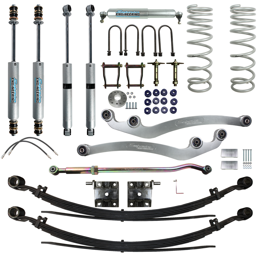 Superior Engineering 4 Inch (100mm) Lift Kit Suitable For Toyota LandCruiser 78 Series Pre 07/2016 4.5lt V8 - SUP-78G1-8-KIT-4INCH